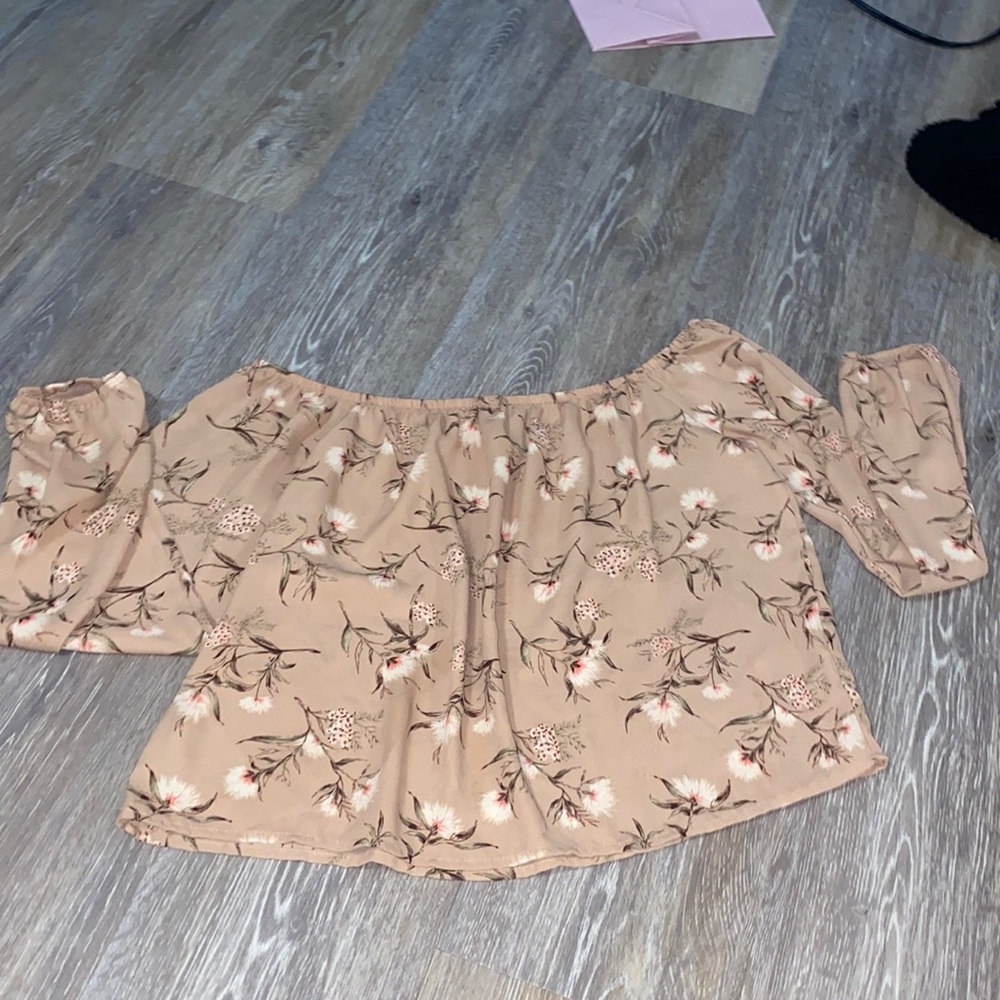 Off the shoulder floral blouse